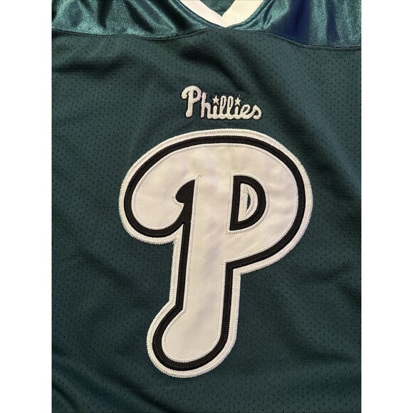Philadelphia Phillies St PAT Football Style Jersey Stitches Genuine Large - Picture 4 of 13
